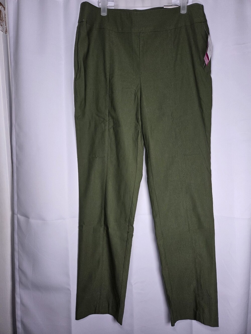 Kim Rogers NEW Green Stretch Pull On Tummy Control Straight Leg Pants Women's 10